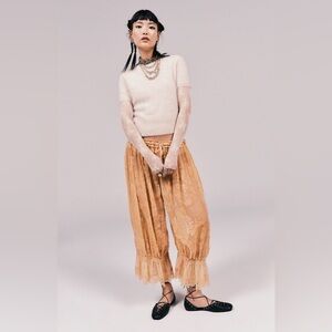 NWT Free People Intimately Forever Young Burnout Pants Desert Mist Combo XS